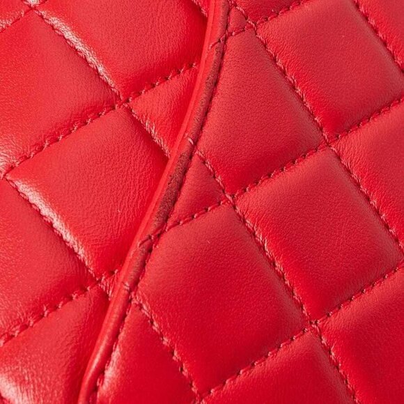 Chanel Red Quilted Lambskin Leather Pearl Crush Rectangular Mini Flap Bag - Picture 5 of 10